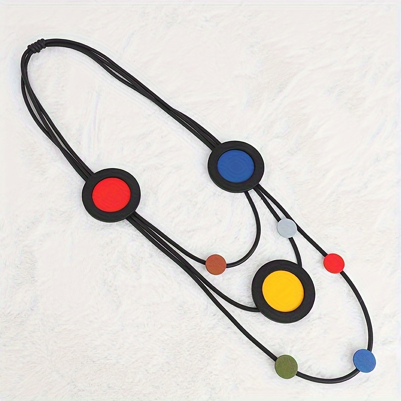 Boho Silicone Necklace for Women Bead Versatile Daily Wear